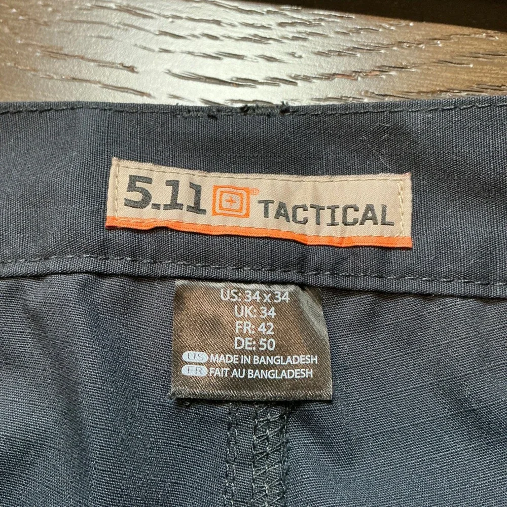 5.11 Tactical Mens Navy Blue Cargo Pants 34x34 Ripstop Work Outdoor Utility EUC